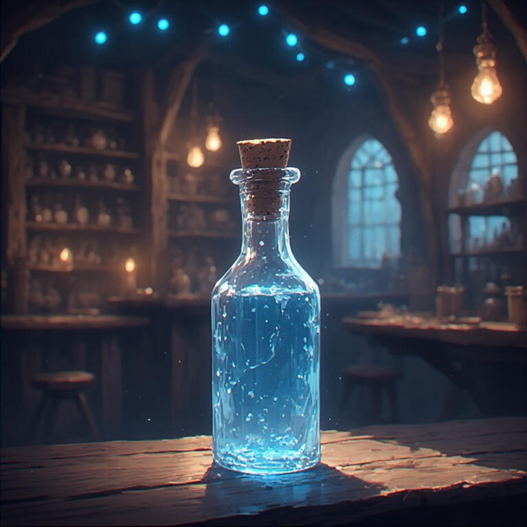 An AI-generated image of lighting supplies that include candles, parchment and stationery, envelopes, scrolls, quills, ink, and sealing wax.