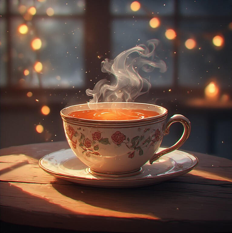 An AI-generated image of lighting supplies that include candles, parchment and stationery, envelopes, scrolls, quills, ink, and sealing wax.