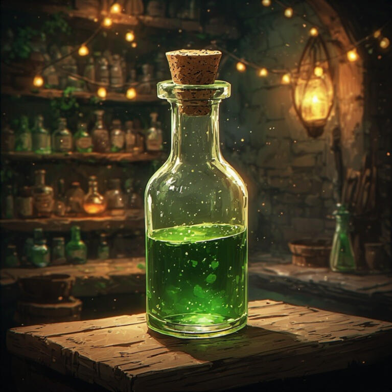 An AI-generated image of lighting supplies that include candles, parchment and stationery, envelopes, scrolls, quills, ink, and sealing wax.